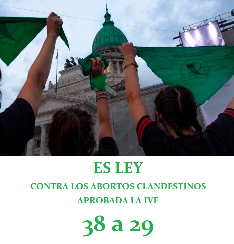 ES LEY POR 38 CONTRA 29 SE APROB ESTA MADRUGADA EN EL SENADO DE LA ARGENTINA.